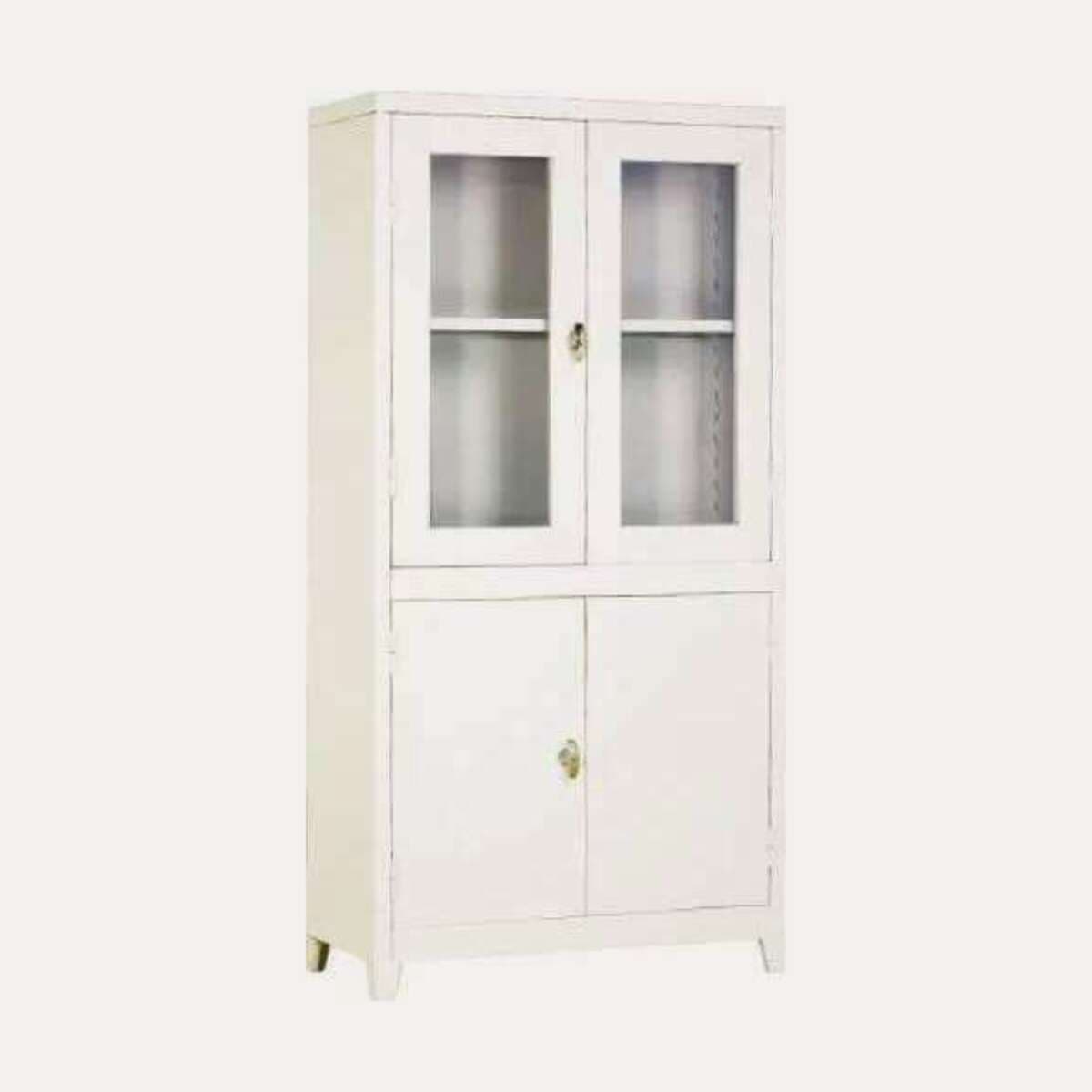 DK-MD064 double-door medical cabinet with half-glass upper doors